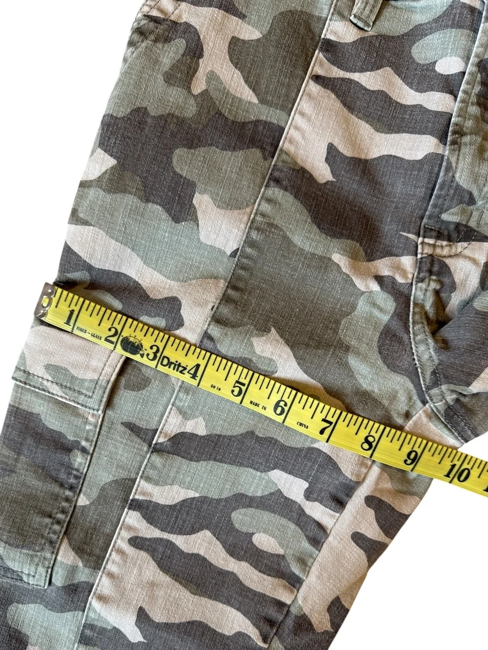 J. Crew Vintage Straight Cargo Camo Pants High Rise Cropped Green Tan Size 28